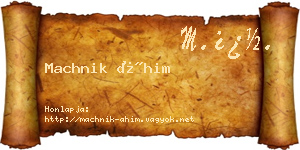 Machnik Áhim névjegykártya